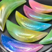 Selenite Rainbow Aura Moon Crystal