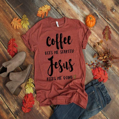 Coffee and Jesus T-shirt - Bossy Plans