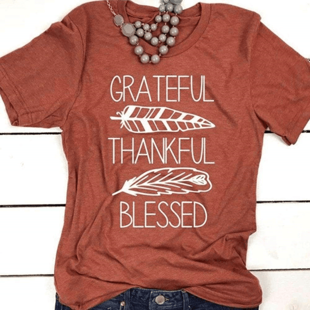 Grateful Thankful Blessed T-Shirt - Bossy Plans