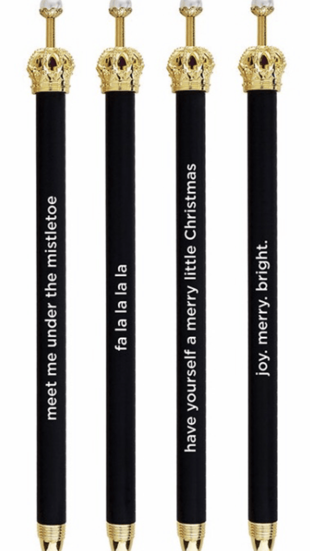 Black/White Christmas Ink Pen Set - Bossy Plans