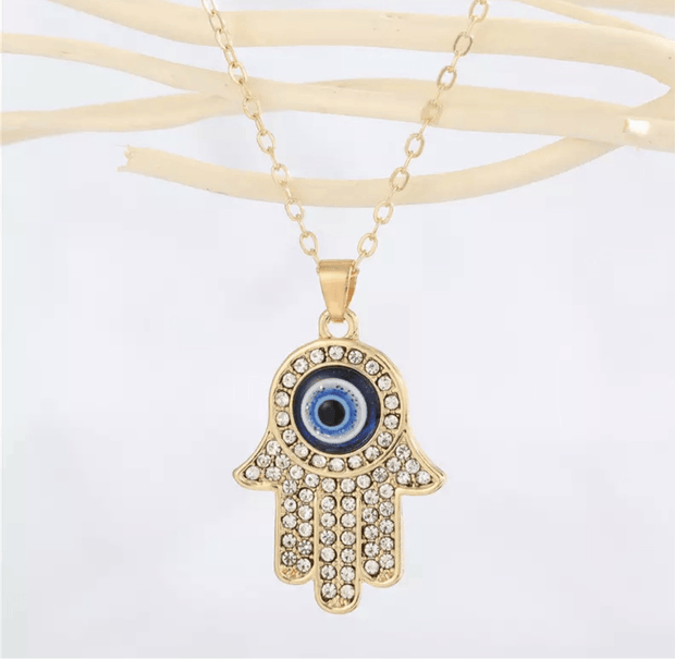 Hamsa Evil Eye Necklace and Charm - Bossy Plans