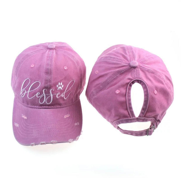 Pink Distressed Blessed Cap - Bossy Plans