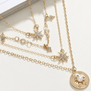 Multilayer Gold chain pendant crystal choker - Bossy Plans