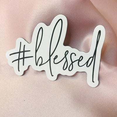 Hashtag Blessed Vinyl Decal-Bossy Plans